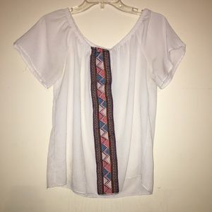 Boho top with Aztec detail
